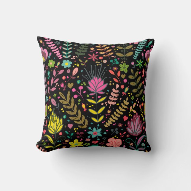 Floral Surface Pattern- Stylish Flowers Wallpaper  Throw Pillow (Front)
