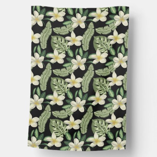 Floral surface pattern Tropical flowers and leaves House Flag