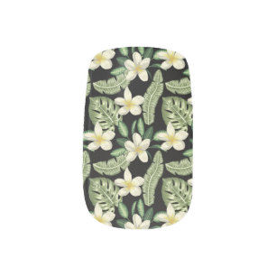 Floral surface pattern Tropical flowers and leaves Minx Nail Art