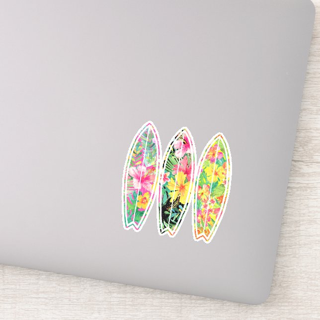 Floral Surfboard Vinyl Sticker (Detail)
