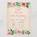 Floral Surprise 16th Birthday Invitation Pink<br><div class="desc">Floral Surprise 16th Birthday Invitation Pink Watercolor Flower. Kids Birthday. Girl Lady Teen Teenage Bday Bash Invite. Pink Floral Flower. Vintage. 13th 15th 16th 18th 20th 21st 30th 40th 50th 60th 70th 80th 90th 100th, Any Ages. For further customization, please click the "Customize it" button and use our design tool...</div>