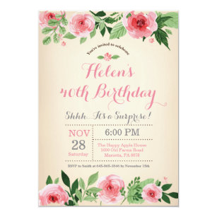 boho 40th birthday invitations zazzle