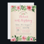Floral Surprise 50th Birthday Invitation Pink<br><div class="desc">Floral Surprise 50th Birthday Invitation Pink Watercolor Flower. Adult Birthday. Women Bday Bash Invite. Pink Floral Flower. Vintage. 13th 15th 16th 18th 20th 21st 30th 40th 50th 60th 70th 80th 90th 100th, Any Ages. For further customization, please click the "Customize it" button and use our design tool to modify this...</div>
