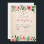 Floral Surprise 50th Birthday Invitation Pink<br><div class="desc">Floral Surprise 50th Birthday Invitation Pink Watercolor Flower. Adult Birthday. Women Bday Bash Invite. Pink Floral Flower. Vintage. 13th 15th 16th 18th 20th 21st 30th 40th 50th 60th 70th 80th 90th 100th, Any Ages. For further customization, please click the "Customize it" button and use our design tool to modify this...</div>