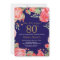 Floral Surprise 80th Birthday Gold Glitter Blue