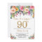 Floral Surprise 90th Birthday Invitation Gold