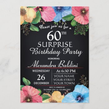 Floral Surprise Birthday Party Invitation by NellysPrint at Zazzle