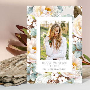 Floral Surround Photo Memorial Program