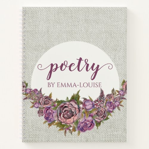 Floral Swag Personalized Poetry Notebook