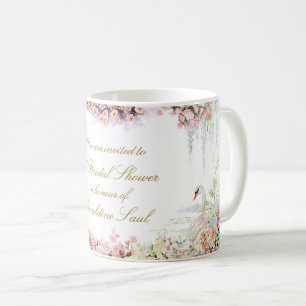 floral swan chic calligraphy bridal shower coffee mug