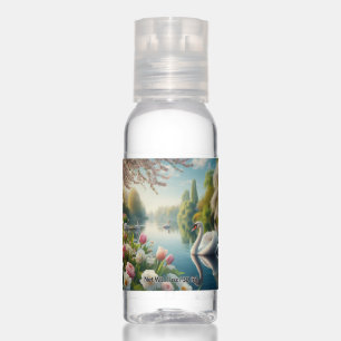 Floral swan lake spring artwork hand sanitizer