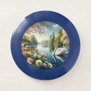 Floral swan lake spring artwork Wham-O frisbee