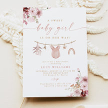 Floral Sweet Baby Girl Clothesline Baby Shower