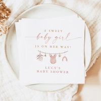 Floral Sweet Baby Girl Clothesline Baby Shower