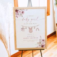 Floral Sweet Baby Girl Clothesline Baby Shower