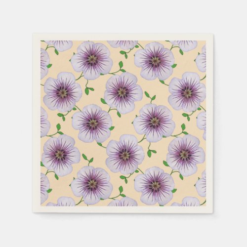 Floral Sweet Purple Garden Flowers on any Color Napkins