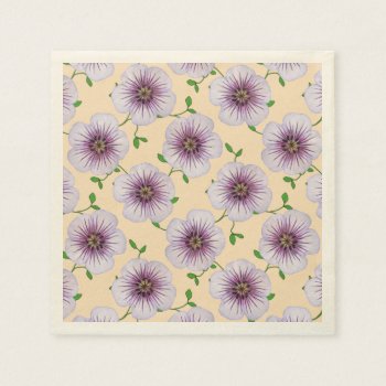 Floral Sweet Purple Garden Flowers On Any Color Napkins by KreaturFlora at Zazzle