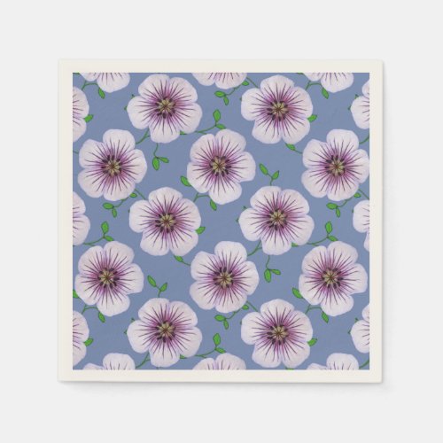 Floral Sweet Purple Garden Flowers on any Color Napkins