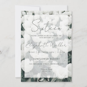 Floral Sweet Sixteen Birthday Party Invitation