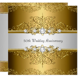 Floral Swirl 50th Wedding Anniversary Invite