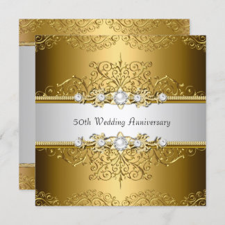 Floral Swirl 50th Wedding Anniversary Invite