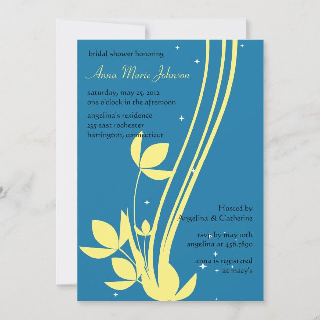 Floral Swirl -Bridal shower invitation (Front)