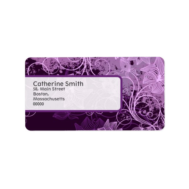 Floral Swirl Customizable Address Labels (Front)