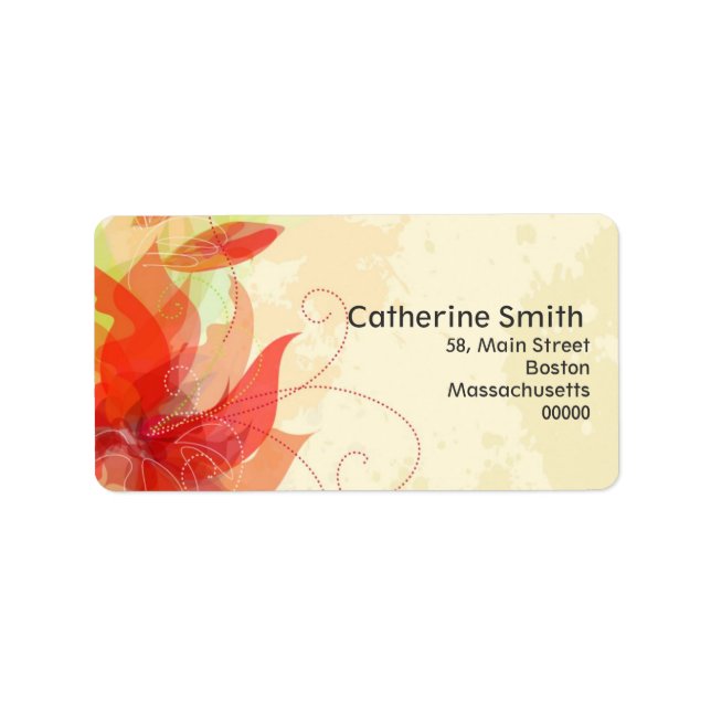 Floral Swirl Customizable Address Labels (Front)