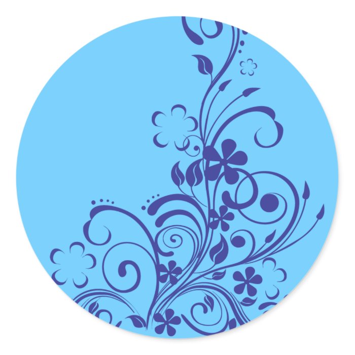 FLORAL SWIRL design graphics nature beauty flowers Round Sticker