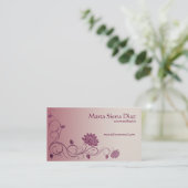 Floral Swirl Edge Business Card (Standing Front)