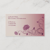 Floral Swirl Edge Business Card (Back)