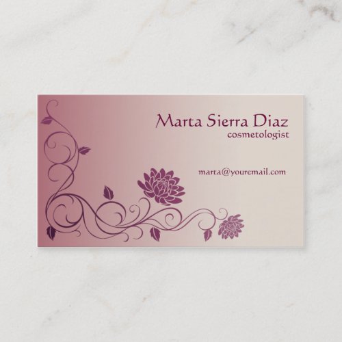 Floral Swirl Edge Business Card