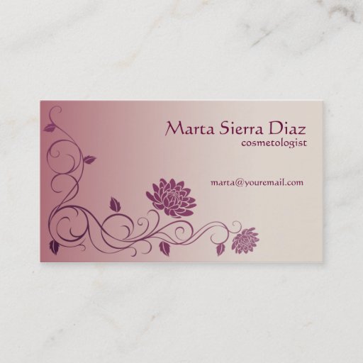 Customizable Floral Swirl Edge Business Card