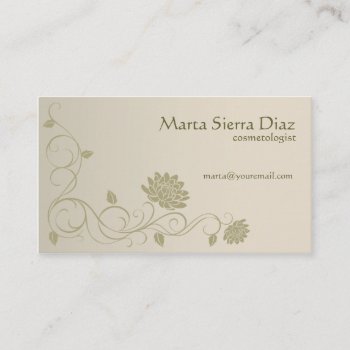Floral Swirl Edge Business Card by starstreamdesign at Zazzle