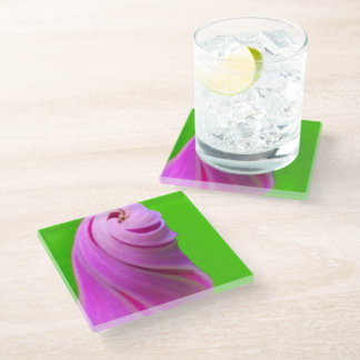 Floral Swirl Pattern  Glass Coaster