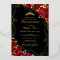 Floral Swirl Red Gold Black Butterfly Quinceanera
