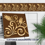 Floral Swirl Seamless Border -Golden Ceramic Tile<br><div class="desc">Floral Swirl Seamless Border -Golden</div>