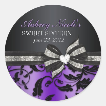 Floral Swirl Sweet Sixteen Sticker