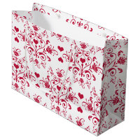 Floral swirls and hearts Valentine's Day Gift Bag