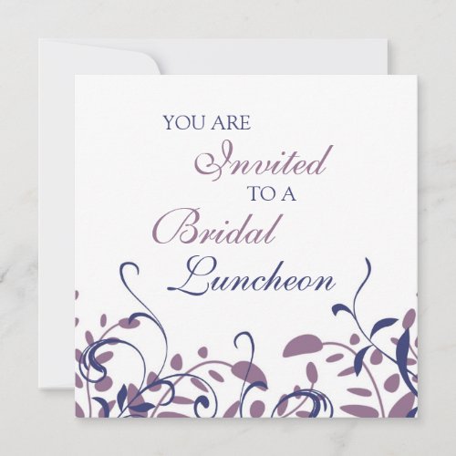 Floral Swirls Bridal Luncheon Invitation Cards
