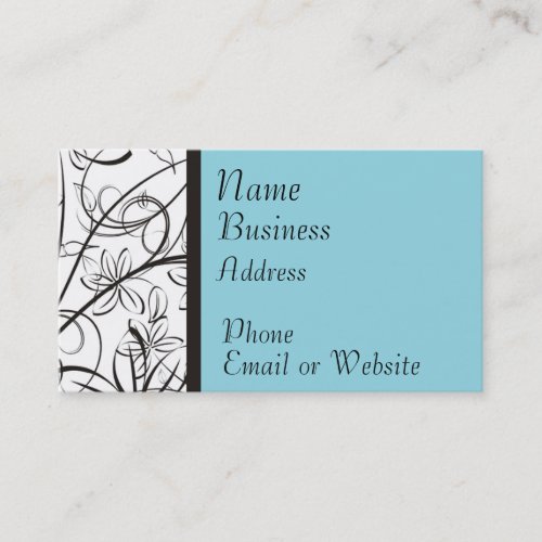 Floral Swirls Business Card Template