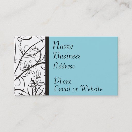 Customizable Floral Swirls Business Card Template