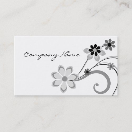 Floral Swirls Business Card Gray Business Card