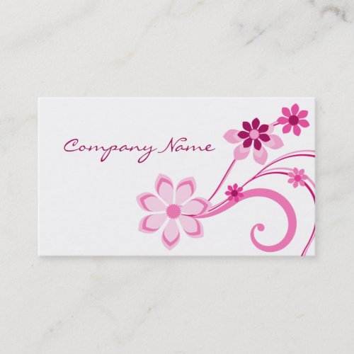 Floral Swirls Business Card Magenta Business Card