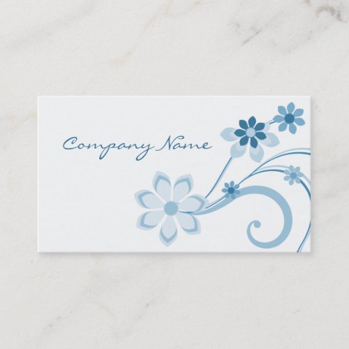 Floral Swirls Business Card Serene Blue Business Card