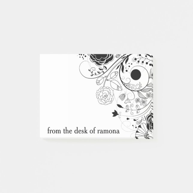 Floral Swirls Post-it Notes (Front)