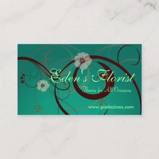 Customizable Business Card, Florals