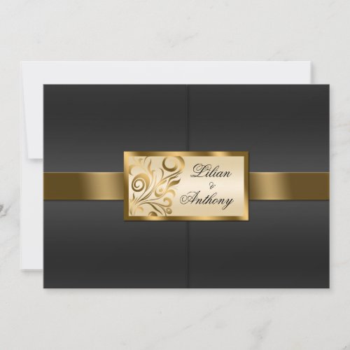 Floral Swirls Wedding Invitation