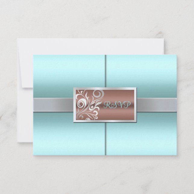 Floral Swirls Wedding RSVP Card (Front)