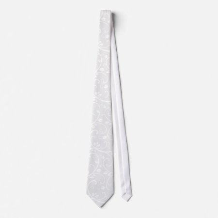 Floral Swirls (white) Tie